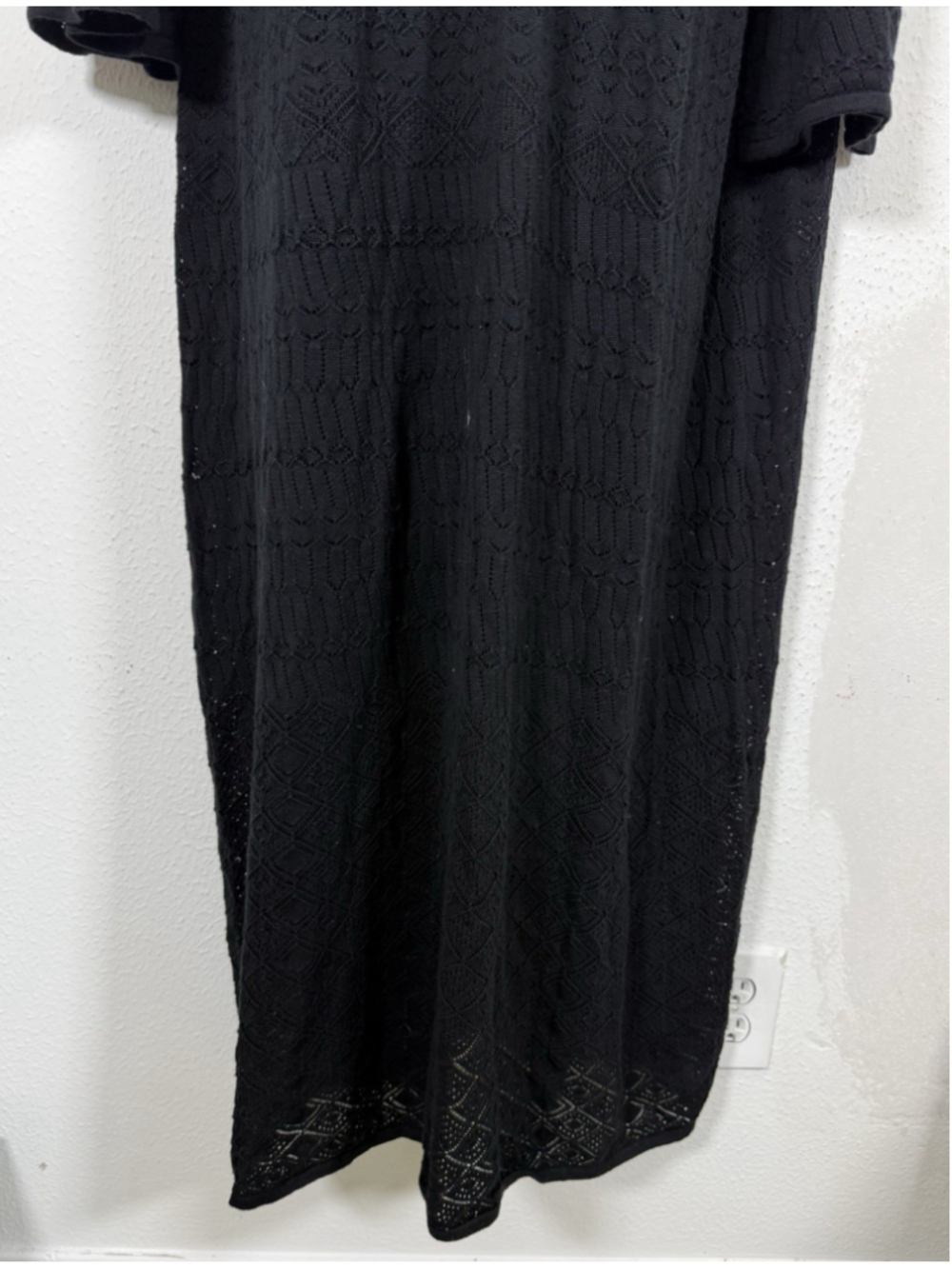 FUTURE COLLECTIVE JENNY K LOPEZ Black Crochet Maxi Dress 3X Beach Cover Up Boho - Picture 7 of 12